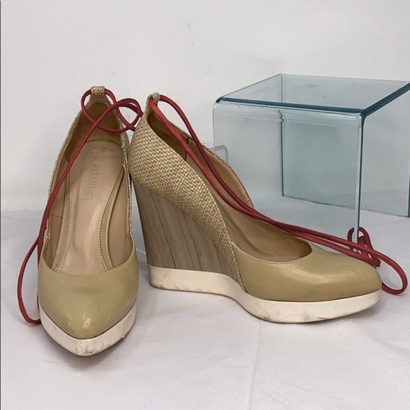 Jil Sander Sz 37 Beige Nude Wedge Shoes - Picture 3 of 9